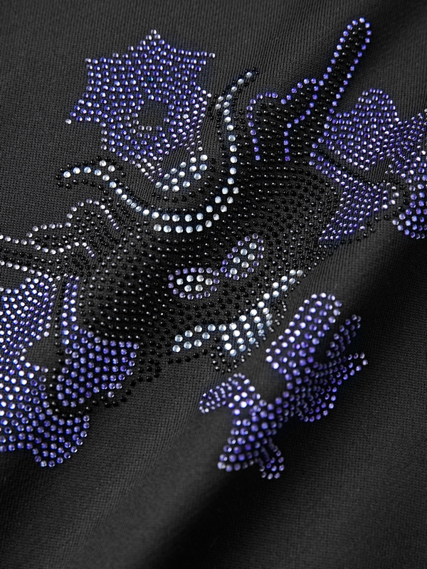 Sudadera extragrande con capucha y estampado de diamantes de imitación para hombre-4