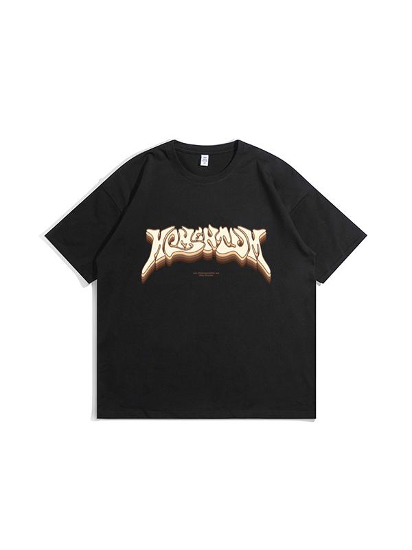 Camiseta de manga corta extragrande estampada para hombre-1