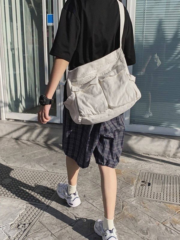 Bolso satchel grande de lona-2