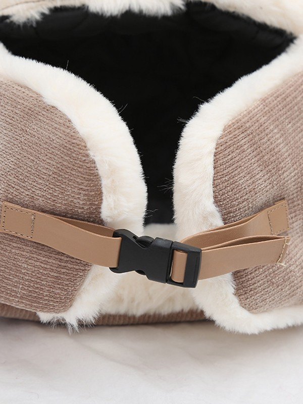 Sombrero de cazador de orejas de gato de piel sintética cálida-2
