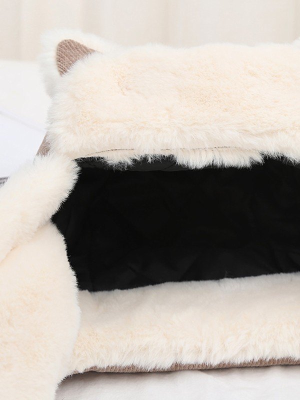 Sombrero de cazador de orejas de gato de piel sintética cálida-4