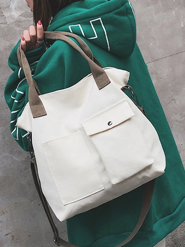 Bolso tote de lona convertible-2