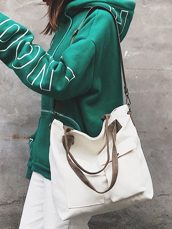 Bolso tote de lona convertible-1